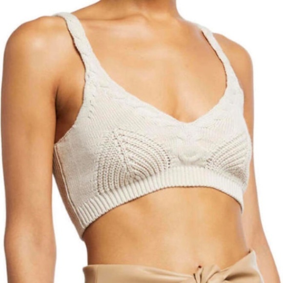 JONATHON SIMKHAI cream knit crop top - Picture 1 of 8